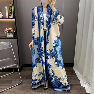 Женский элегантный плиссированный кардиган в стиле Абайи, <span class=keywords><strong>2025</strong></span> Дубай, скромный модный кардиган, длинное пальто, арабское Женское пальто, оптовая продажа, большие размеры, абайя - Product Image 2