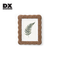 Cadre photo en bois naturel à bords ondulés DX Designs, 4x6, 5x7, 8x10 pouces, texture tissée, cadre photo de table, décoration bohème pour la maison