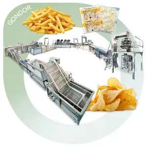 Automatic Pakistan Yam Half Fryed Chip Make Potato Ship Production Line Potates French Fry Machine in India