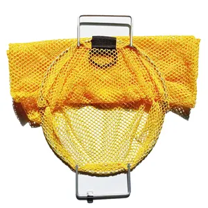 Chine fabbrica all'ingrosso manico in filo zincato pesca subacquea beachcomber aragosta granchio gamberi Nylon mesh net bag