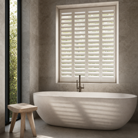 Volets en bois/PVC de style moderne en bois de tilleul pour chambre à coucher, salon, salle de bain, cuisine - Écologiques, garantie de 5 ans