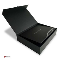 Caja de Regalo para Documentos, Estilo Carpeta, Negra, Biodegradable y Ecológica, Empaque de Presentación Elegante y Profesional