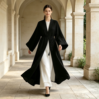 Nouveau M Coréen Noir Abaya Tissu L Velours Abaya XXL Indien Caftan Abaya