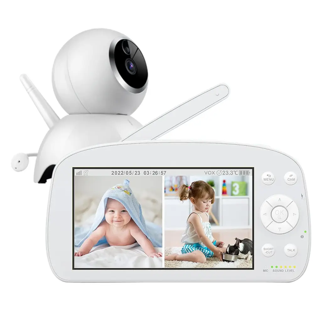 5.5'' LCD Display 720P 1080P Real Time Monitoring Babyphone Two Way Audio Night Vision Sound Detection Baby Monitor Camera