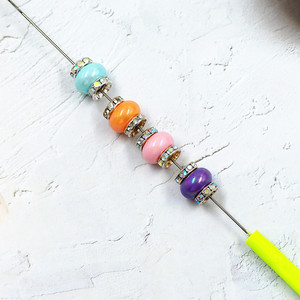 Nouvelle annonce grand trou strass perle décorative coloré acrylique entretoise perles pour la fabrication de bijoux charme bricolage accessoires - Product Image 4