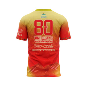 เสื้อยืดวิ่งแบบกำหนดเองสำหรับเล่นกีฬา วัสดุ 95% ผ้าฝ้าย 5% สแปนเด็กซ์ ขายส่งจากโรงงานผลิตในเวียดนาม - Product Image 3