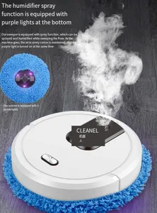 Robot de nettoyage intelligent domestique humidificateur d'air à pulvérisation en gros machine à laver les sols violet clair sec et humide à double usage