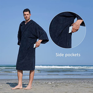 Combinaison sèche originale d'usine, serviette à langer, poche, <span class=keywords><strong>Surf</strong></span>, plage, natation, vêtements d'extérieur, <span class=keywords><strong>Poncho</strong></span> de <span class=keywords><strong>Surf</strong></span> avec capuche - Product Image 3