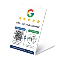 Support de commentaires Google préprogrammé avec code NFC et QR, en PVC étanche, pour comptoir, table, réception, pour la collecte de feedback client