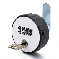 Serrure à combinaison durable à 4 chiffres pour porte de meuble ou armoire, en ABS, avec clé maîtresse