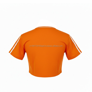 Camiseta Corta de Verano para Mujer, Estilo Y2K, Cuello en V, Color Naranja, Bordado Personalizado, Informal, Servicio ODM, Venta al Por Mayor, Alta Calidad - Product Image 6