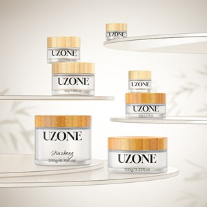 Rỗng lọ thủy tinh 5ml 10ml 15ml <span class=keywords><strong>30ml</strong></span> 50ml 100ml 200ml rõ ràng Frosted lọ thủy tinh với gỗ tre nắp cho Kem cơ thể - Product Image 1