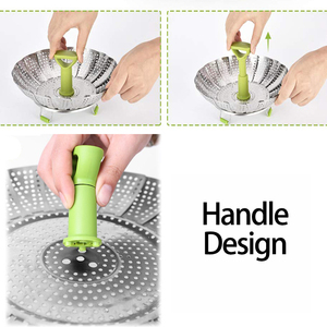 <strong>Steamer</strong> <strong>Pot</strong> Various Size Veggie Fish Seafood Cooking Baby Food <strong>Steamer</strong> <strong>Insert</strong> <strong>Vegetable</strong> Foldable Stainless Steel <strong>Steamer</strong> Basket - Product Image 4