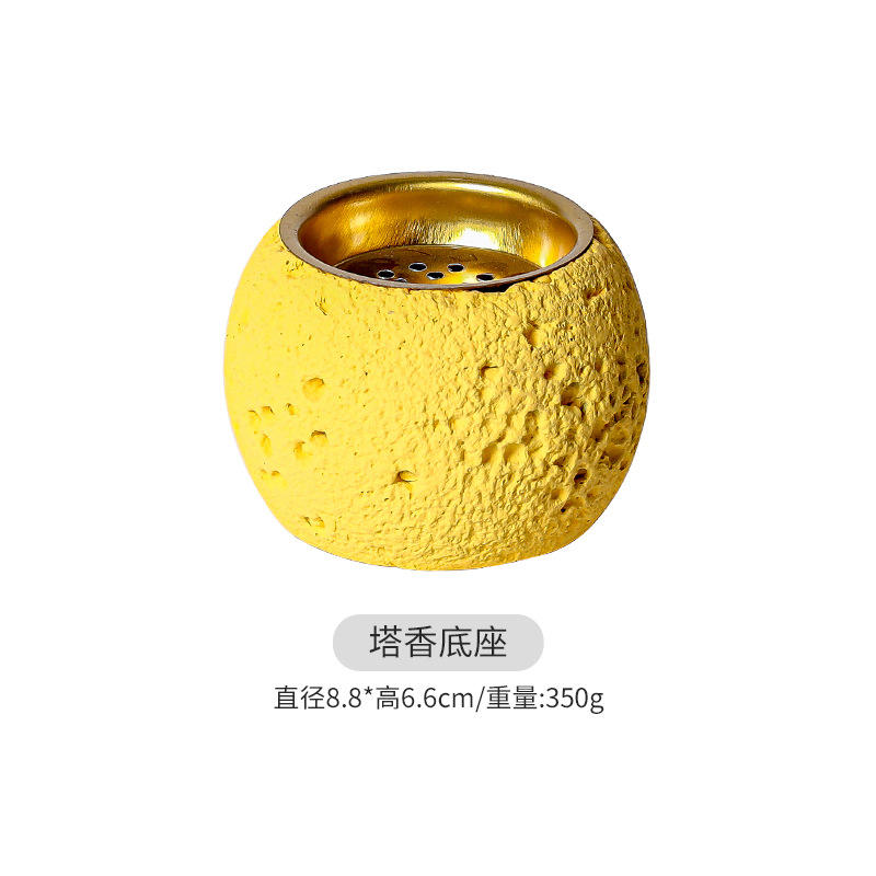 à la base de la boule de météorite encens-jaune citron-avec doublure