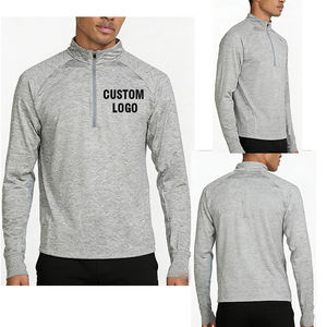 Sweat-shirt à fermeture éclair 1/<span class=keywords><strong>4</strong></span> pour homme avec logo personnalisé, extensible, doux, pour la salle de sport, vêtements de sport, performance, léger, pull à fermeture éclair 1/<span class=keywords><strong>4</strong></span> - Product Image 1