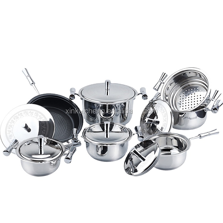 Modern 23-Pcs Nonstick Kitchen Cook Set Stainless Steel Kettles Pans Pots Custom Logo Kitchenware for Home Use · image 4
