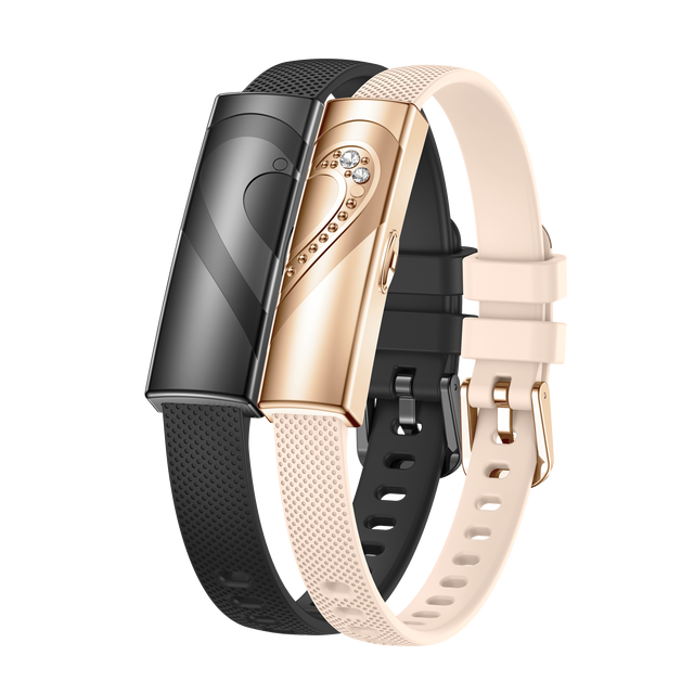 DS520 DODOBIT Smart Bracelet Non-Screen Interactive Wristband for Couples Long-Distance Touch BT 5.2 Pairing Pedometer Heart