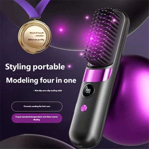 Portable USB Cordless Fast <b>Heating</b> Hair Straightener Comb Hot Air Mini Electric Hair Straightening <b>Brush</b> for Travel Household - Product Image 4
