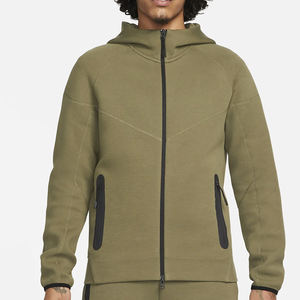 时尚新款设计高品质浅紫色重量级400gsm透气色块全拉链男式连帽衫 - Product Image 6