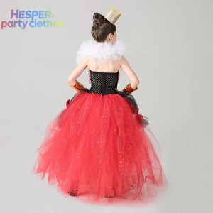 Costumes de film télévisé pour enfants HESPER, Reine Rouge scintillante, méchante, conte de fées, pays des merveilles, déguisement d'Halloween pour filles, inspiré de la Reine - Product Image 2