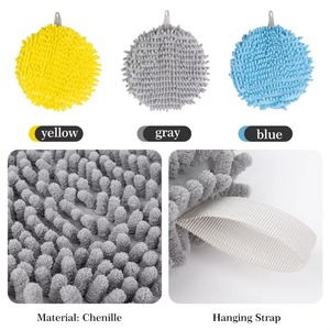 New Fashion Heavy Weight Chenille Hand <b>Towels</b> Quick Dry <b>Microfiber</b> Woven Techniques Kitchen Bathroom Hand <b>Towel</b> Ball Hanging - Product Image 4