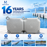 Bloc de ponton flottant double en plastique HDPE modulaire, capacité de charge de 350 kg/m, options multicolores pour plateforme aquatique, yacht, bateau