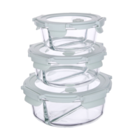 Boîte alimentaire en verre borosilicate à compartiments séparés, sans mélange, compatible micro-ondes, pour pique-nique, préparation de repas et conservation au réfrigérateur - Offre Spéciale