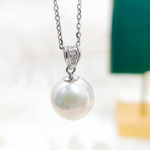 Colgante de Plata S925 con Cuentas Redondas de 8-13 mm, Accesorios de Perlas para DIY, Collar de Jade de Moda, Perlas Sueltas 30916 - Product Image 4