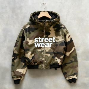 Sweat-shirt camouflage personnalisé 100% coton, lourd, à fermeture éclair, style streetwear, imprimé numérique, sweat-shirt essentiel - Product Image 1