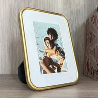 Cadre photo rectangulaire en alliage d'aluminium format A4, 5x7 pouces, double usage, à poser ou à accrocher, moderne et simple, Lanjiang AL-54, best-seller