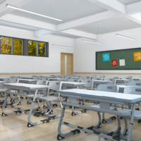Bureau et chaise double pour lycée en gros avec plateau en MDF