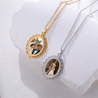 Collar con Colgante de Acero Inoxidable con Foto Personalizada, Estilo Retro, Certificado CE, Joyería para Dropshipping, Regalo para el Día de la Madre
