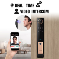 Serrure de porte intelligente de haute qualité avec empreinte digitale, clavier, interphone vidéo en ligne Tuya Wifi