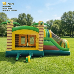 <span class=keywords><strong>Castillo</strong></span> Inflable Comercial Personalizado de Fábrica con Tobogán, Diseño de Palmera Tropical, para Alquiler Comercial - Product Image 1