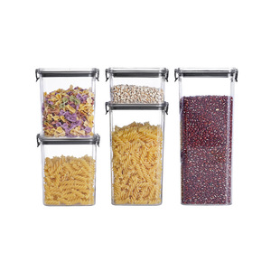 Food Storage Container Rectangle Clip On Lid 460ML 700ML 950ML 1300ML 1800ML Airtight For Grains Cereals Snacks Dried Goods Tea - Product Image 5