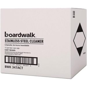 Boardwalk 347ACT Caja de 12 Limpiadores y Abrillantadores de Acero Inoxidable en Aerosol de 18 oz con Aroma a Limón, Limpiadores para Electrodomésticos - Product Image 5