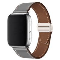 Correa de Reloj Deportiva de Cuero Genuino al por Mayor con Hebilla Magnética de Lujo, Transpirable para Reloj 10 de 45 mm para Hombre y Mujer