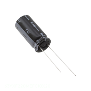 Distribuidor Autorizado, Condensador de Aluminio de 220 uF, 20%, 63V, Radial, TH 63YXF220MEFC10X20, Condensador de Orificio Pasante - Product Image 1