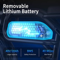 Vélo électrique tout-terrain 20 pouces pour adulte, suspension intégrale, siège confortable, moteur arrière, batterie lithium, moteur brushless sport, alliage d'aluminium 48V