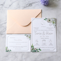 Offre Spéciale cartes d'invitation de coton d'impression colorée carte d'invitation de mariage avec le texte de typographie