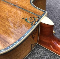 Custom 41 Inch Ebony Fingerboard Abalone Tree Life Inlay Cutaway Acoustic Guitar