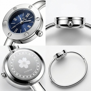 Reloj de Cuarzo GODI para Mujer con Incrustaciones de Diamantes, Escala Romana, Brazalete Abierto de una Pieza, Caja Exquisita, Resistente al Agua 30M, Estilo Ejecutivo - Product Image 4