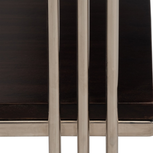 Tavolino Moderno a Tre Ripiani con Struttura in Metallo e Piano in Legno per Arredamento Casa - Product Image 5
