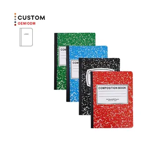 A4 Lederen Notebook A5 Custom Size School Oefenboek Samenstelling Zwart-wit Oefening Samenstelling Notebook