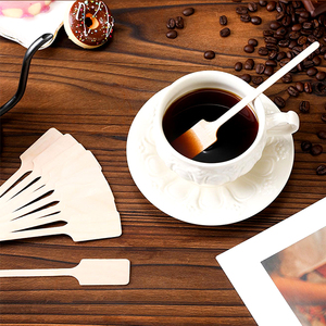 맞춤형 6 인치 사각 헤드 나무 칵테일 스틱 일회용 친환경 음료 교반기 - Product Image 4