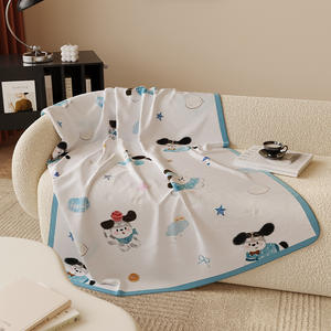 Iris Valley Dog Flannel <b>Blanket</b> Blue Cartoon Puppy Thickened Winter Sofa Office Nap Cover - Product Image 4