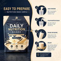 Poudre de protéines pour shake nutritionnel quotidien, saveur vanille, mélange d'avoine et de glucides, sachet de 1 kg, fournisseur en gros OEM