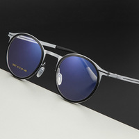 A10038 Nouvelles lunettes de vue pour hommes, style vintage, en métal massif, monture ronde, pour haute myopie, vente en gros, monture intégrale, motif géométrique