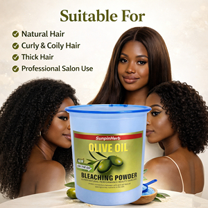 <b>Dust</b> Free Permanent Hair Bleach <b>Powder</b> Olive Oil Enriched Strong Lifting Lightener for All Hair Types Salon Professional Use OEM - Product Image 4
