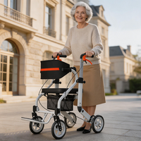 Déambulateur à quatre roues rechargeable 24V 6AH, cadre de marche médical pliable adapté aux soins quotidiens et à la rééducation